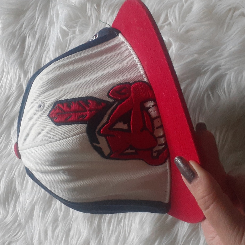 Rare Vtg Cleveland Indians MLB Fan Favorite Chief Wahoo Snapback Cap